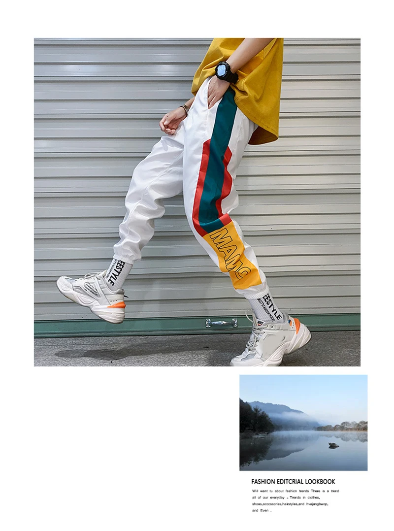 Harajuku Track, Basculador Sweatpant, Algodão Techwear, Calças Masculinas