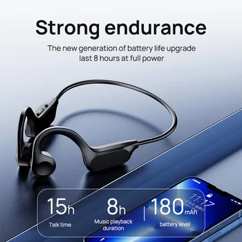 Auriculares Bluetooth inalámbricos X7, pantalla de batería LED con conduucción de aire de estilo deportivo, soporte de inserción de tarjeta de memoria 2