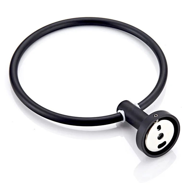 black grey Hand Towel Ring Holder Wall Mounted Bathroom Accessories Antique Bronze Round Hanging Chrome Towel Hanger Ring Gold