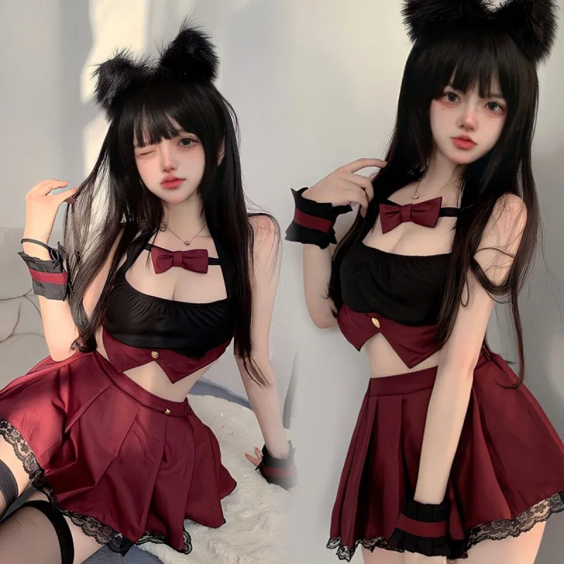 

Onlyfans Underwear Japanese Campus JK Uniform Set Sexy Female Lingerie Allure Hollow Mini Skirt Passion Pajamas Student Clothing