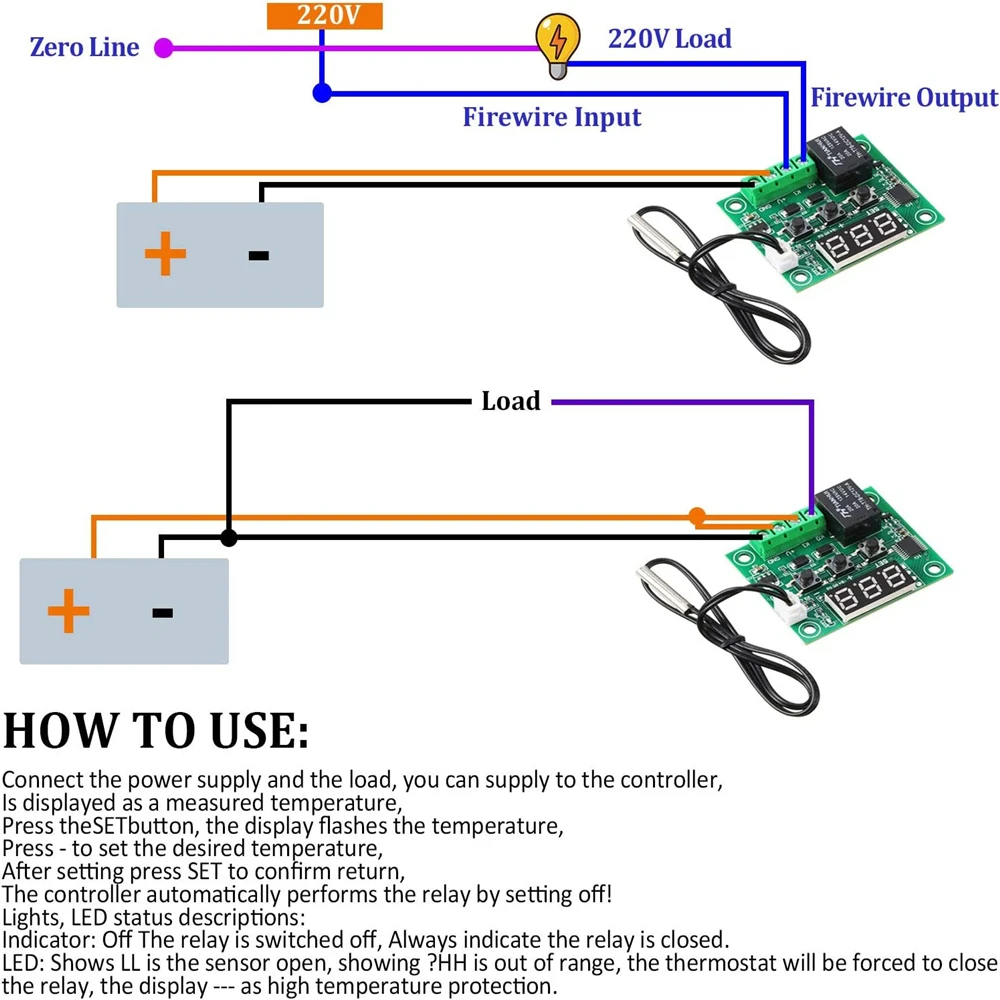 Regola Temperatura Da 50°C A 110°C, Custodia Blu Sensore - Foto 6