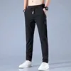 2025 summer slim new Korean version plus size trendy straight tube light business ice silk casual pants for men slim fit pants 2