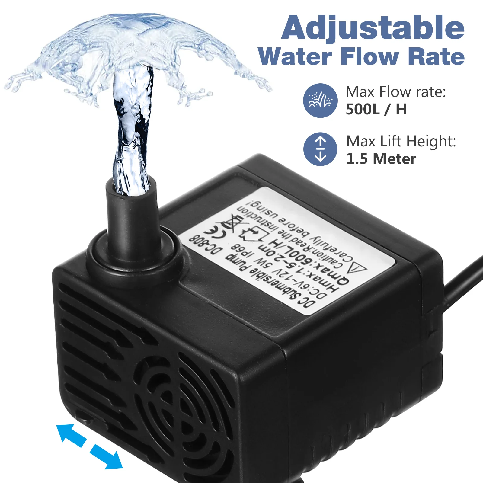 Low Voltage Water Feature Pump Solar Submersible Aquarium Mini Glass Aerator Fountain water pump aquarium air pump fish tank oxygen pump aquarium water pump fish tank pump