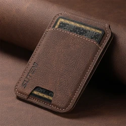 Sleek Universal Leather Magnetic Card Holder Wallet and Phone Case for All Smartphones (Brown)