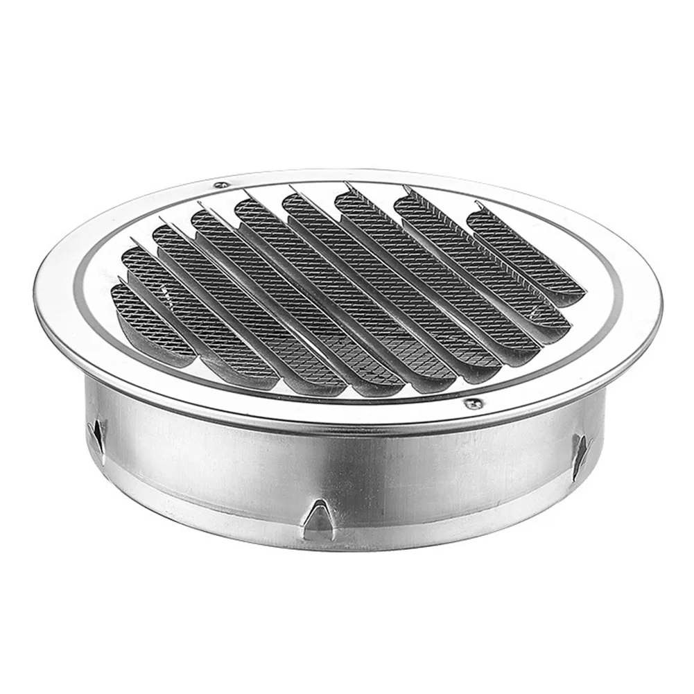 

1PC Circle Air Vent Grill Cover 70/80/100/120/150/160/180/200mm Stainless Steel Vent Grille Exterior Wall Duct Ventilation Tool