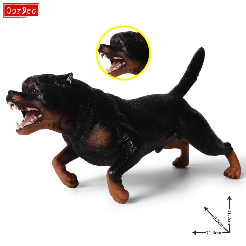 Rottweiler Hundefigur – Miniatur Aus Kunststoff, Realistisch, 22 Cm, Deko Oder Spielzeug