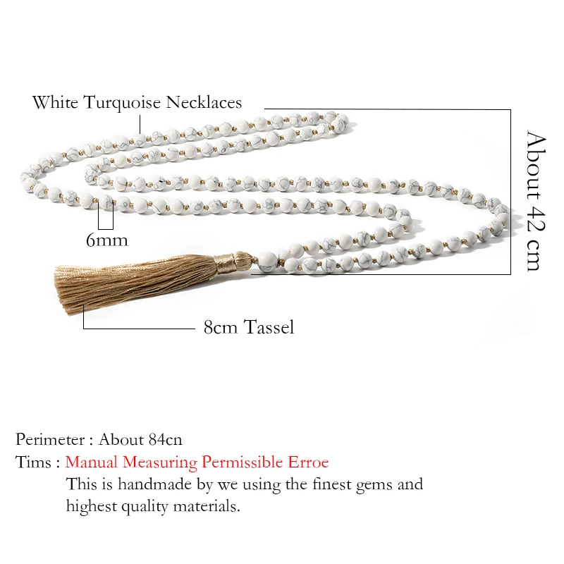 Howlite  ŵ 108 Japamala ,  䰡 ⵵ Mala ,    , 6mm