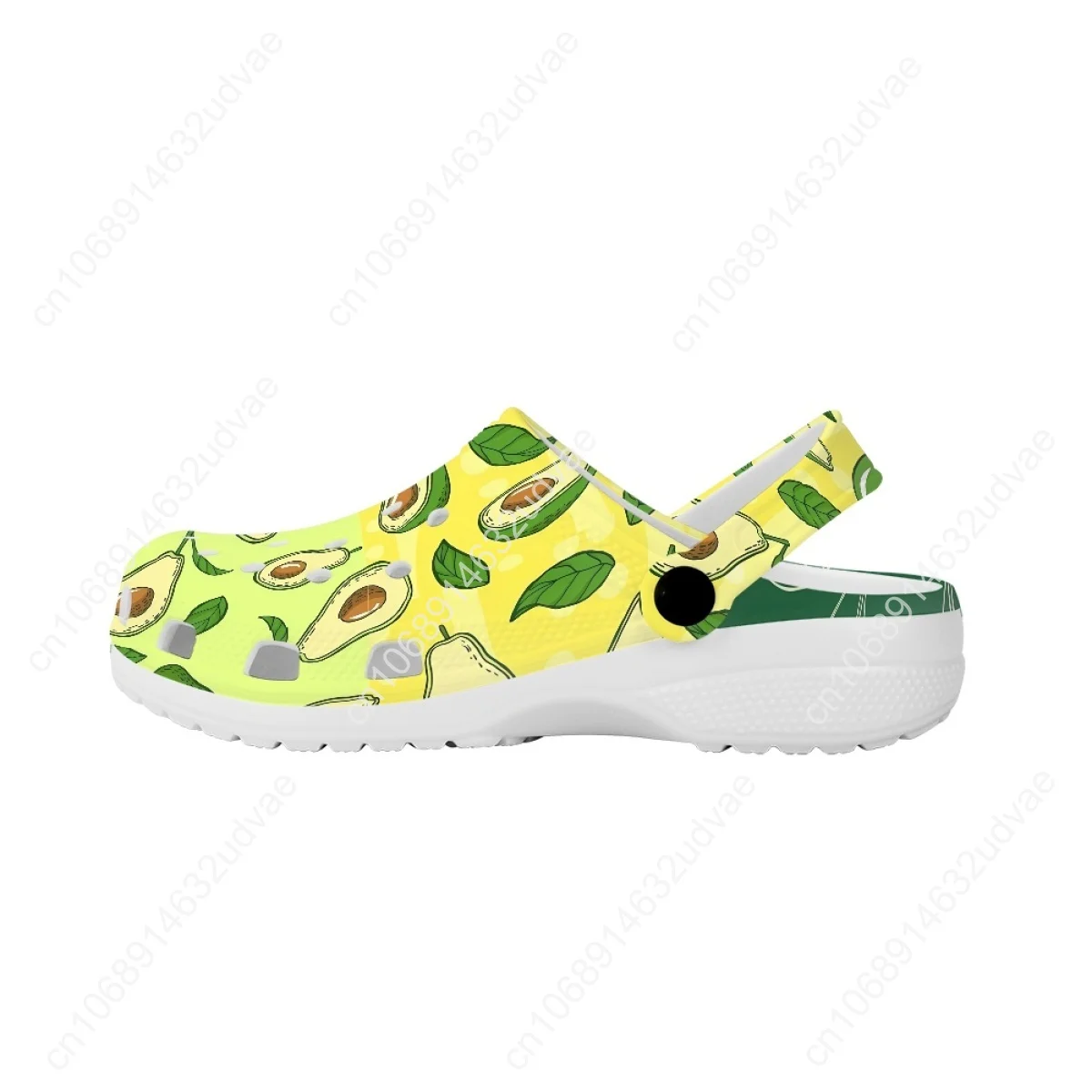 New Trend Women's Slippers Gradient Avocado Cartoon Pattern Clogs for Unisex Men's Non-Slip Slide Sandals Hole Shoes