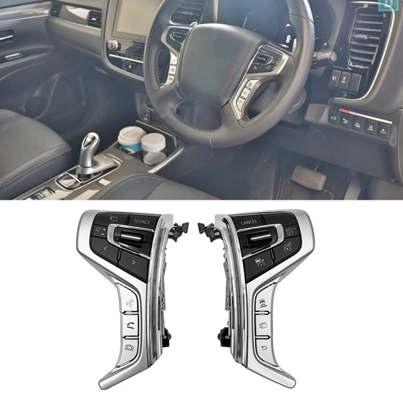

Car Cruise Control Switch Steering Wheel Multimedia Audio Button For Mitsubishi PAJERO SPORT 15-22 Outlander Delica L200
