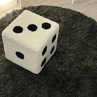 Cubic Imitation Lamb Wool Funny Shoes Stool Bedroom Decorative Dices Stool for Living Room Mobile Furniture Home Decoration 1