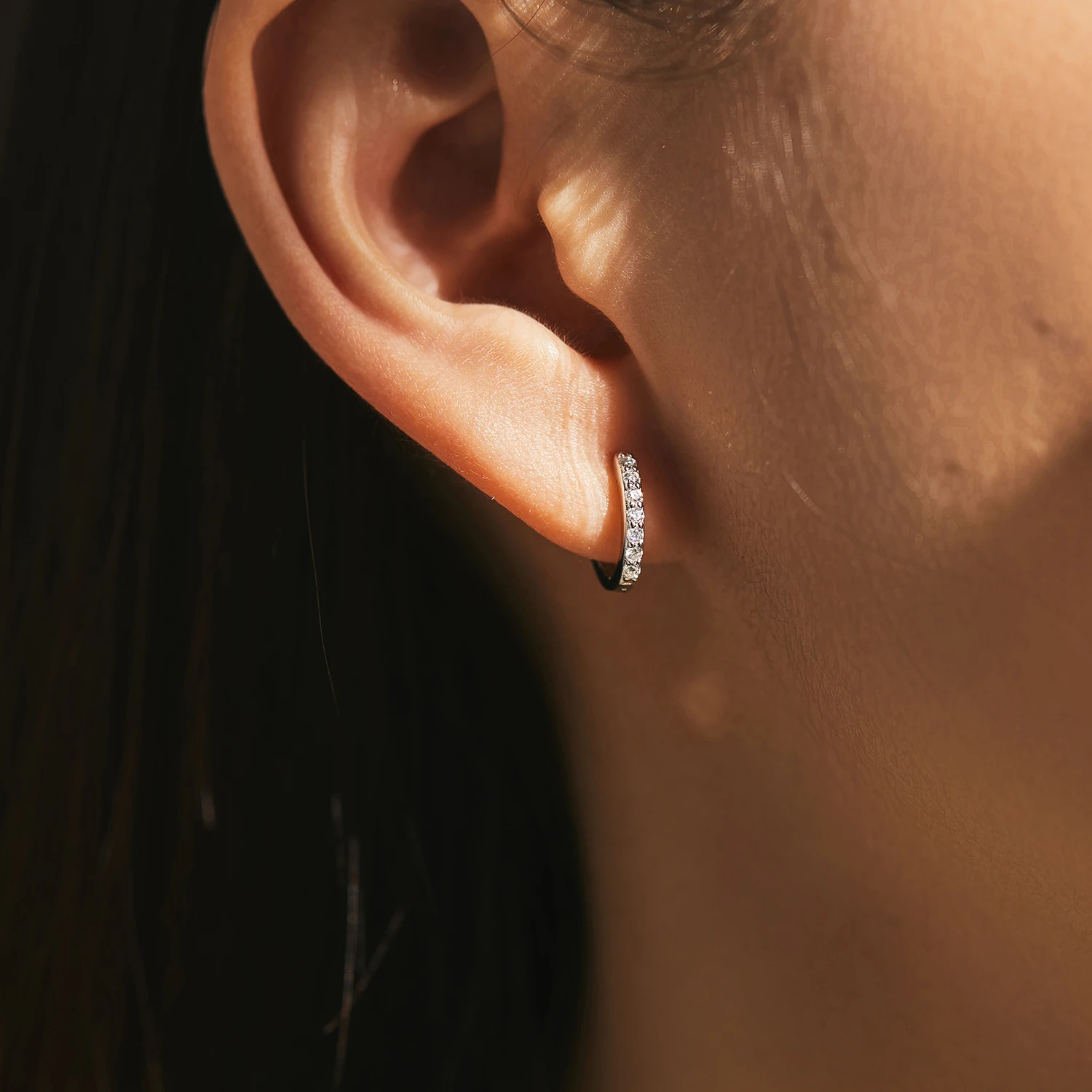 MODIAN D Color Sparkling Moissanite Earrings 925 Sterling Silver Classic Shining Circle Hoop Earrings For Women Fine Jewelry 2