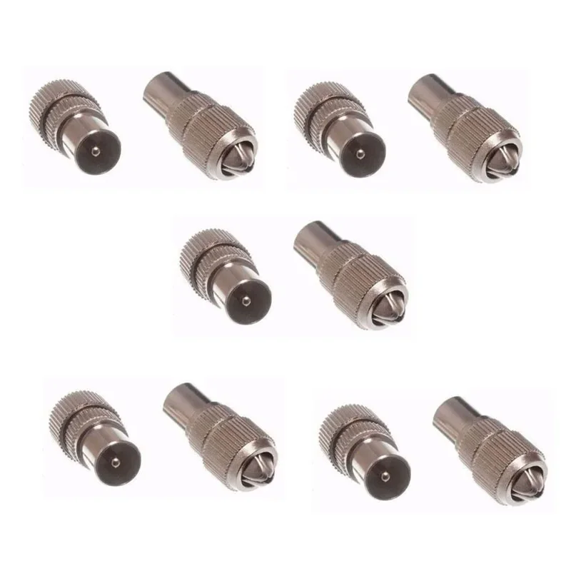 Lots 10pcs Banggood RF Antenna CATV TV FM Coax Cable PAL TV Male Jack Plug Connector Adapter