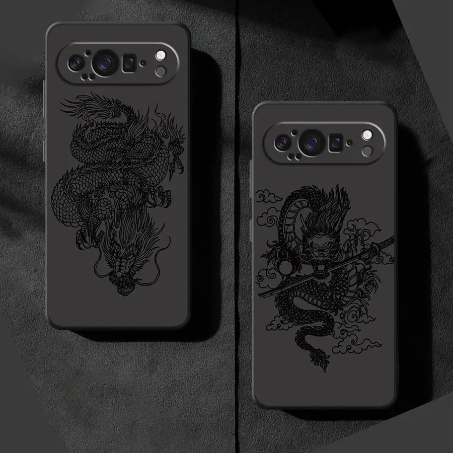 Sleek Minimalist Dragon Design Soft Phone Case