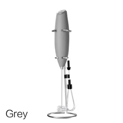 Electric Milk Frother and Handheld Mini Whisk for Coffee and Kitchen Essentials (Grey)