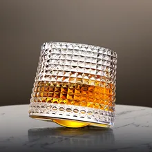 160Ml tumbler glass rotating whiskey glass creative gyro glass Drinkware red wine glass shake decompression glass Wine Cup tanie i dobre opinie olevo inny CN (pochodzenie) Ekologiczne
