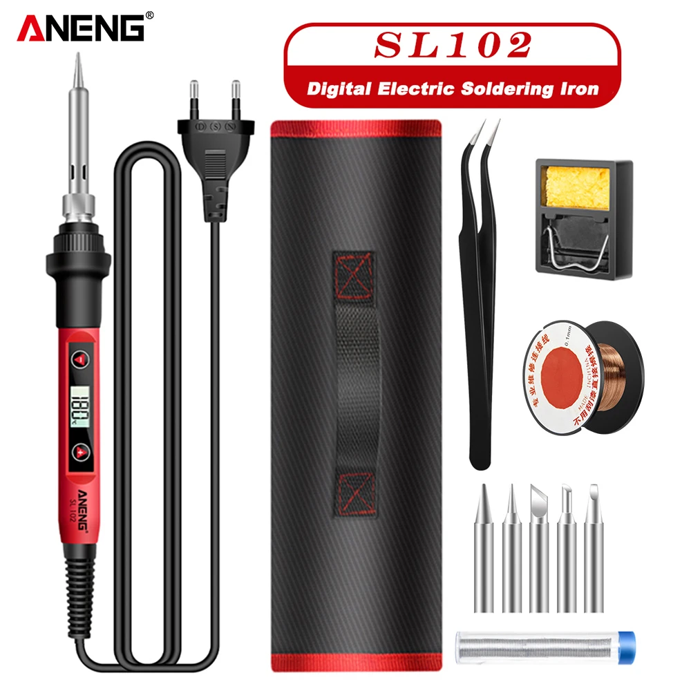 SL103/SL102/SL101 60W Digital Electric Soldering Iron Kit Temperature Adjustable 220V 110V Welder Tool Soldering Tips Rework hot air soldering