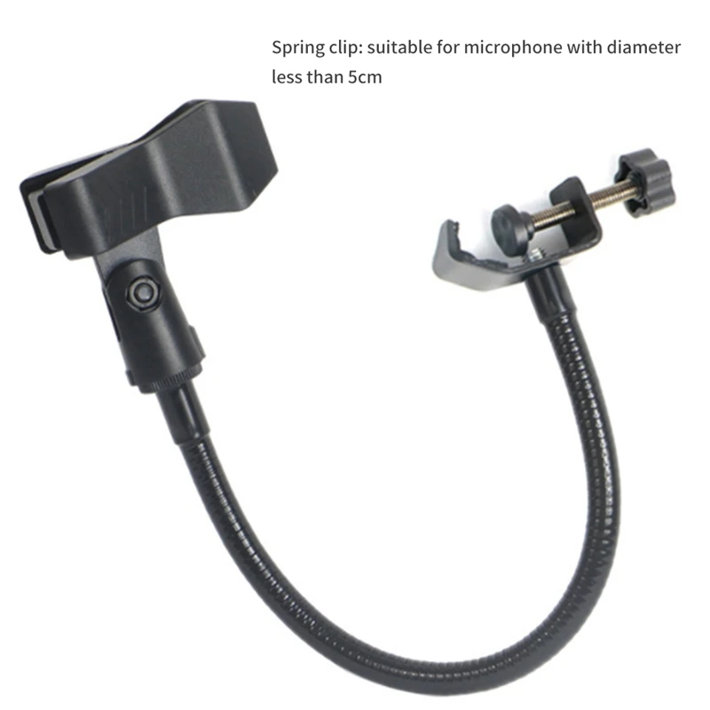 Microphone Stand Flexible Gooseneck with Desk Clamp for Radio Broadcasting