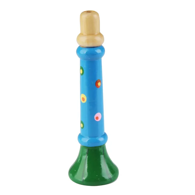 Colorful Wooden Trumpet Buglet Hooter Bugle Educational Toy for Kids 3