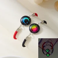 Luminous 2PCS/Set Stainless Steel Couples Bracelet For Women Lover Sun Moon Rope Charm Friendship Party Valentine Jewelry Gift - Image 4