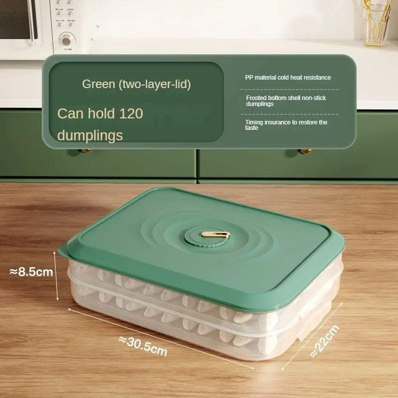 thumbnail image 1 of 2 cajas para albóndigas de gran capacidad para el hogar, refrigerador, congelador, cajas especiales selladas para almacenar raviolis de alimentos congelados frescos de múltiples capas, 1 of 5