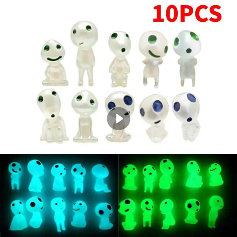 야광 나무 엘프 스피릿 공주 피규어 장식, 미니 야광 마이크로 풍경 조각상 미니어처 엘프 트리 인형 장식, 10 개