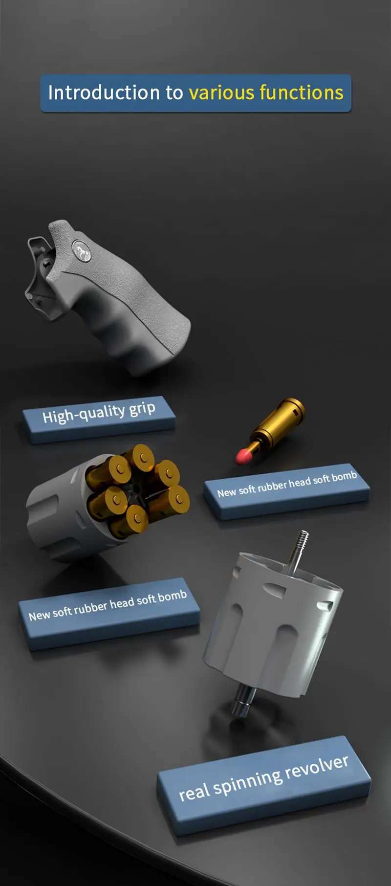 ZP-5 Children's Mechanical Cartridge Pistol Toy Catapult Revolver Continuous Firing Soft Bullet Toy for Children Shooting 6