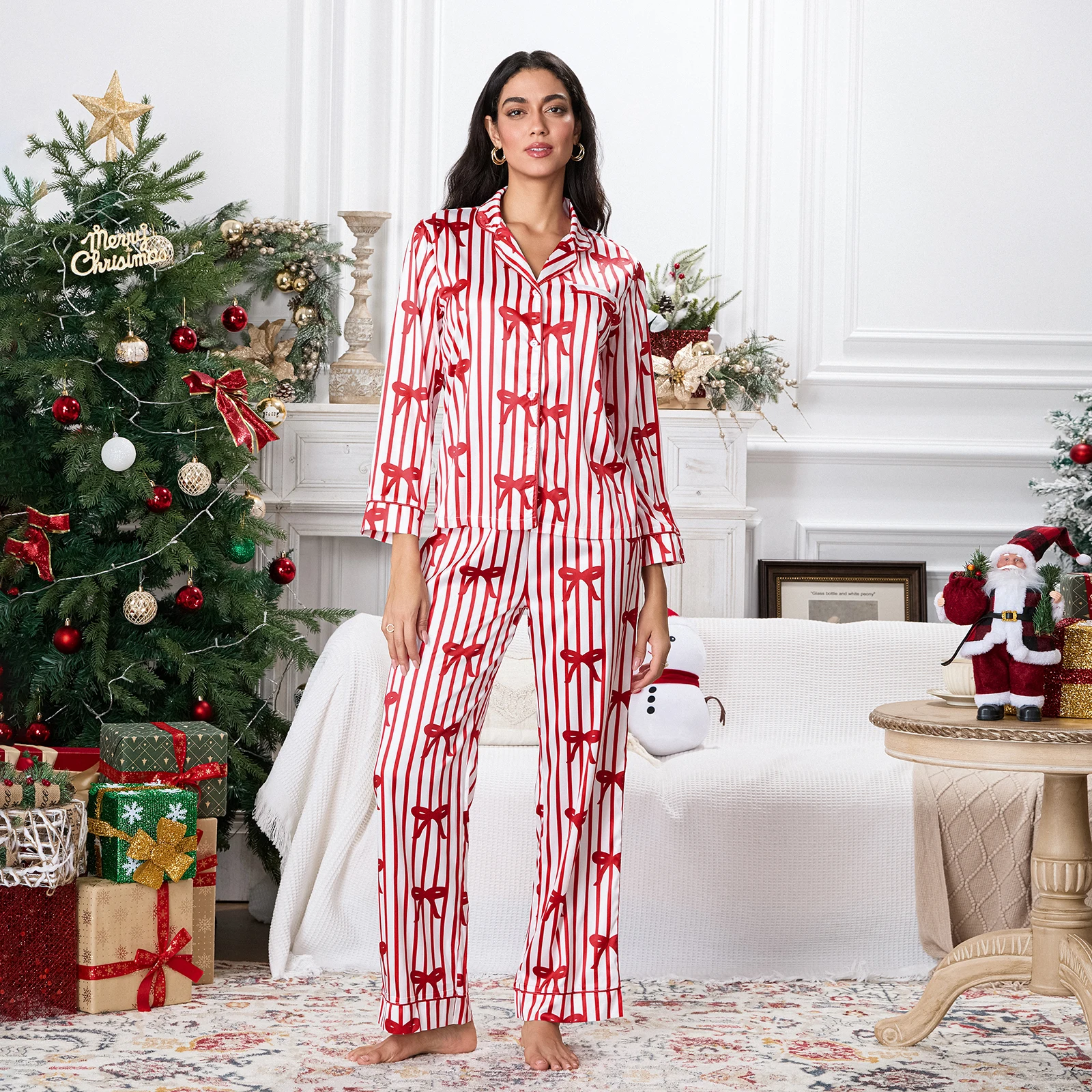 Mama Elf Christmas Elf Pyjamas Womens Cuddl Duds Womens Multi