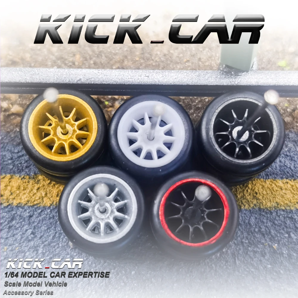 KicarMod-ruedas de juguete de color blanco alpino, neumáticos de goma alternativa para coches fundidos a presión, Hot Wheels, Hobby, piezas modificadas, 5 Juegos por paquete, 1/64