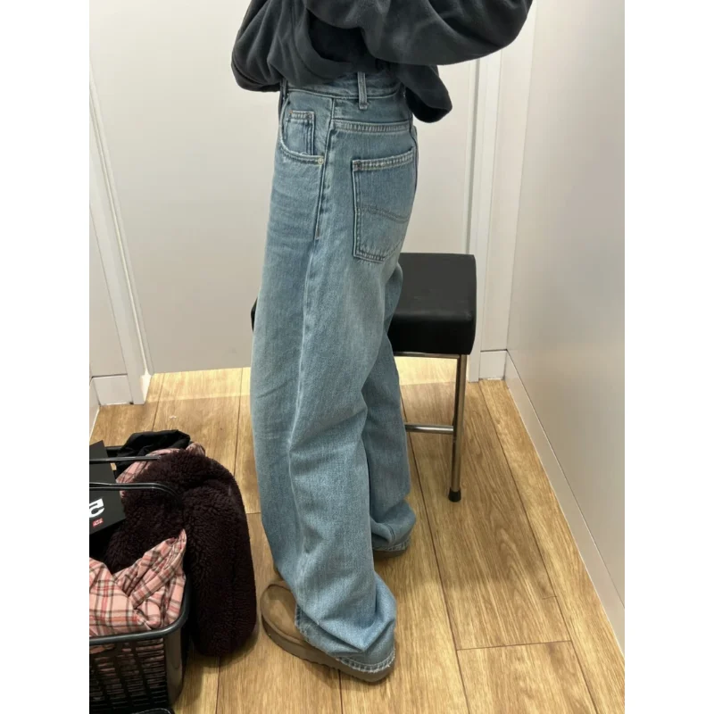 

Wide Leg Jeans for Women Blue High Waisted Jeans Women's Denim Pants Streetwear Female Trousers Y2k Women's Clothing