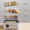 Electric Steamer Household Stainless Steel Three-layer Transparent Visual Hot Pot Steamer Electric Cooking Pot Steam Food 3