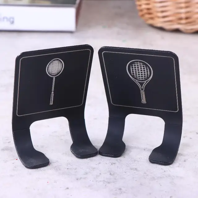 1PCS Tennis Racket Wall Mounted Racket Rack Vertical Display Stand Stainless Steel Wall Hook Badminton Racket Holder 5