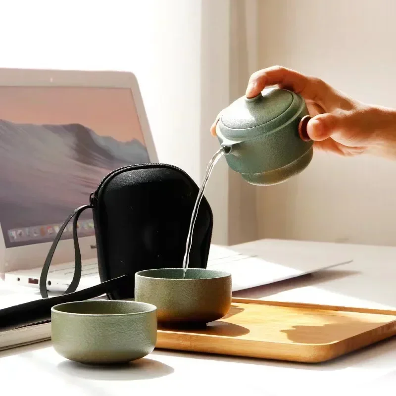 Ceramic Porcelain Teapot & Teacups Travel Office Kung Fu Tea Set Teaware Handmade Portable Chinese Tea Set Pot and Cup