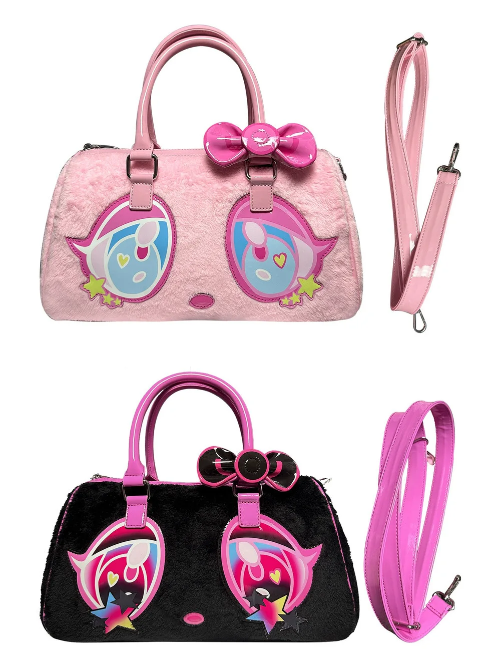 2025 New Arrive Cartoon Large Capacity Top-Handle Bags Women's Handbags Girls Anime Cartoon Black Pink Two Colo Tote Bag 2