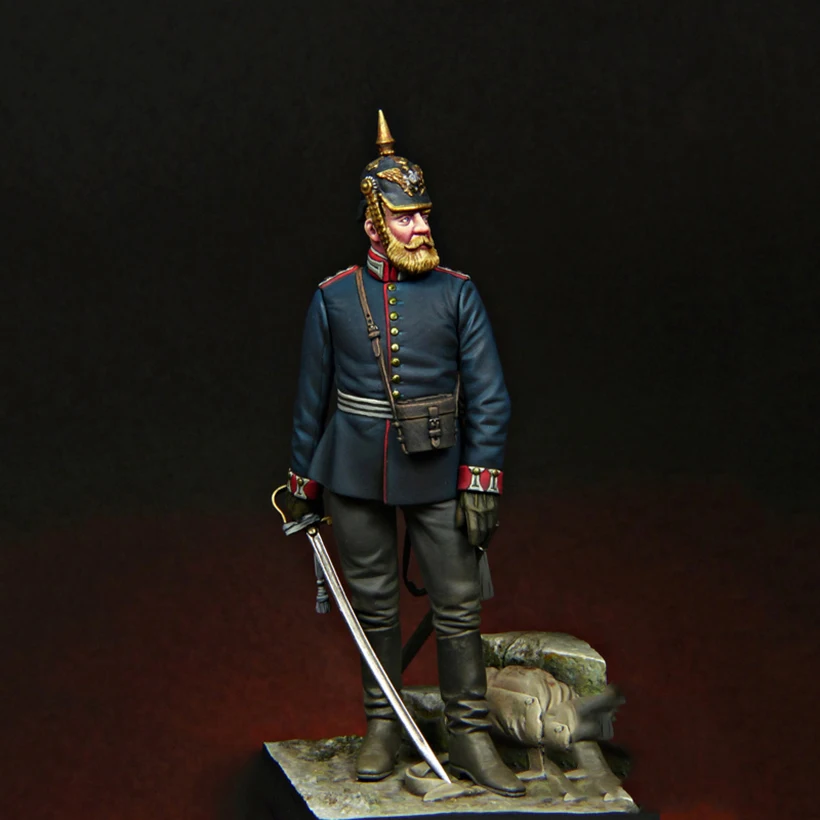 

self-assembled New Unassembled 1/24 ANCIENT Officer Prussian Guard STAND Resin Figure Unpainted Model Kit