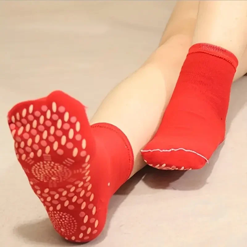 1pc-Self heating health massage socks, Tomalin medium tube thickened warm foot socks, hot moxibustion cold resistant socks