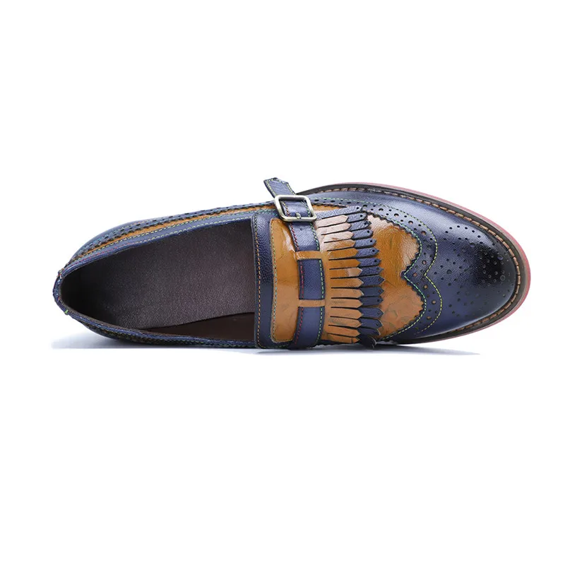 Autumn & Spring British Style Women's Shoes Tassel Genuine Leather Brogue Shoes Casual Retro Female's Oxfords
