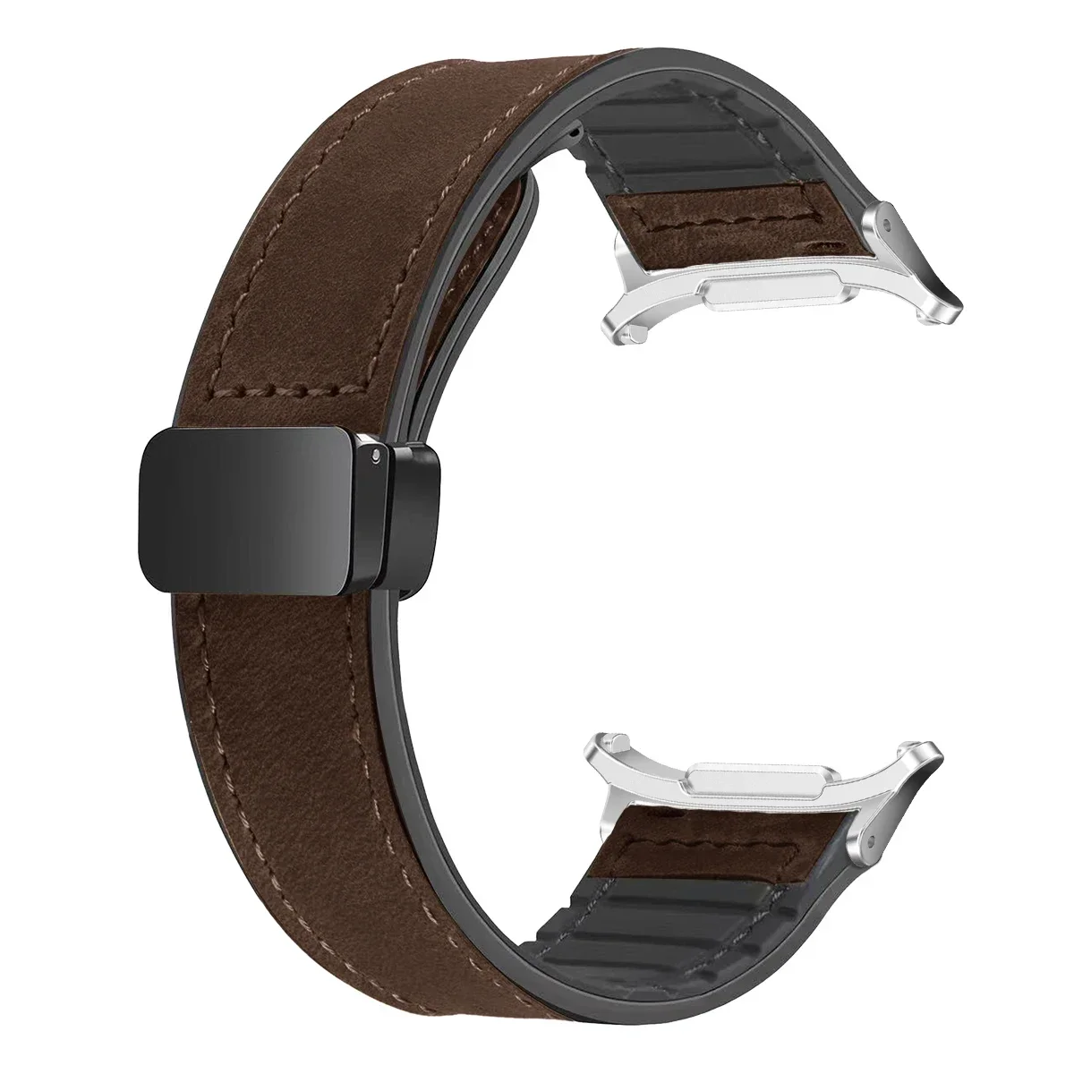 Premium Leather Silicone Magnetic Band Bracelet