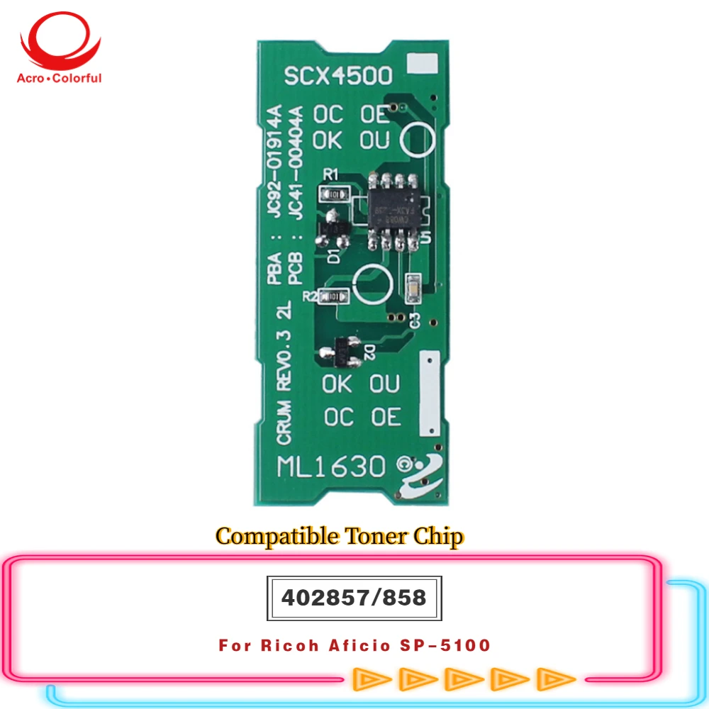

402857 402858 Reset Toner Chip For Ricoh Aficio SP5100 Laser Printer Spare Parts Cartridge