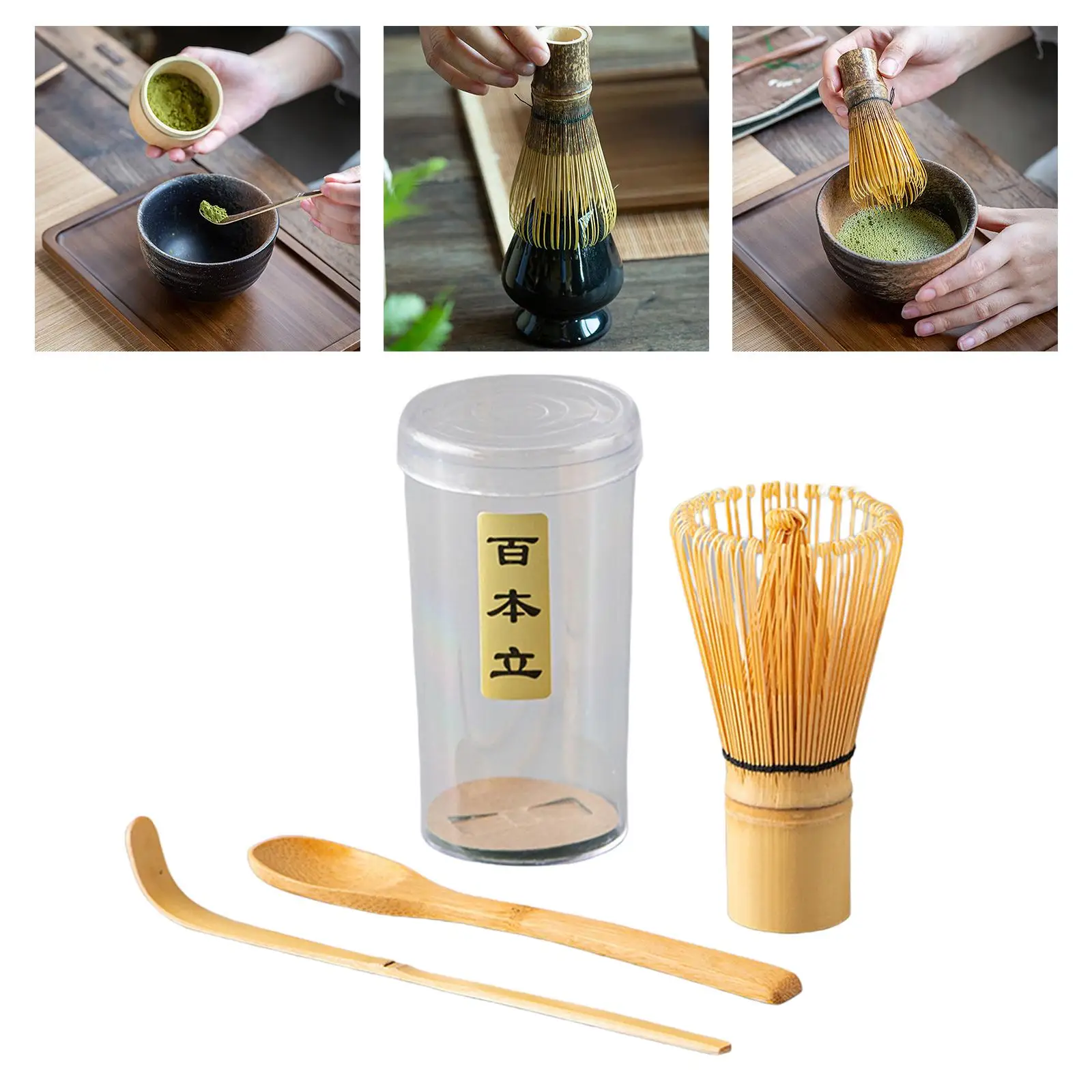 Bamboo Matcha Whisk Set Traditional , Tea Spoon Bamboo Whisk & Holder Matcha