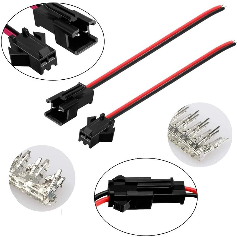 Connecteur de fil mâle et femelle à 2, 3, 4 ou 5 broches, pas de 570mm, adaptateur + 1 pince à sertir pour bornes, 2.5 pièces