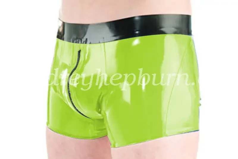 Hot Sale Short Hosen Latex Sexy Shorts With Zipper Rubber Gummi Pants Size S-XXL