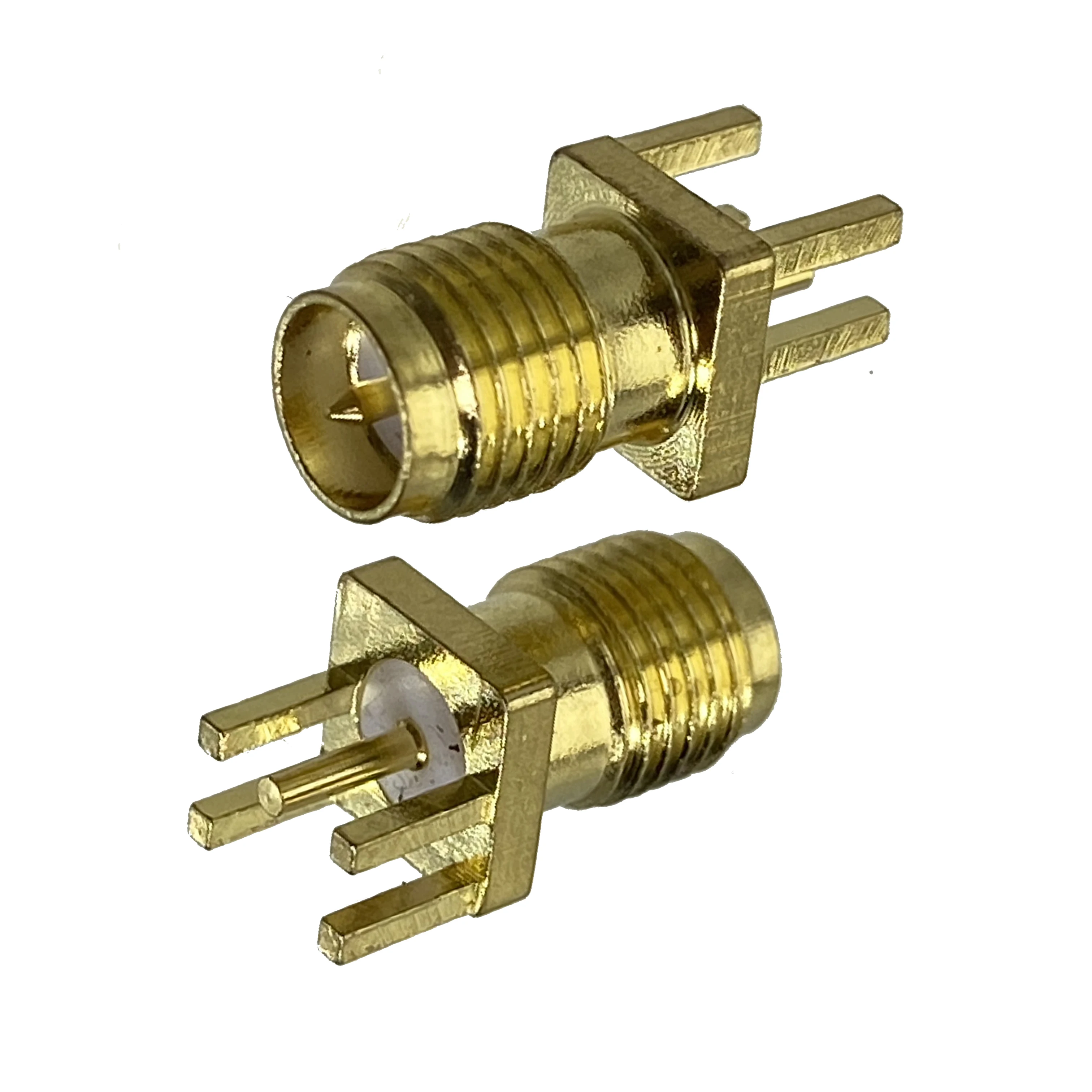 1pcs Connector SMA RP SMA  Male Plug & Female Jack Solder PCB & PCB edge Clip Mount Wire Terminal RF Coaxial Converter Brass