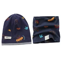 New Good Cotton Baby Hat Scarf Panda Spacecraft Autumn Winter Hat for Boys Warm Children Beanies Baby Neck Scarf Kids Skull Cap 1