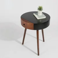 Table de chevet ronde minimaliste italienne, Table de chevet industrielle nordique, commode moderne et élégante pour meubles de chambre à coucher 2