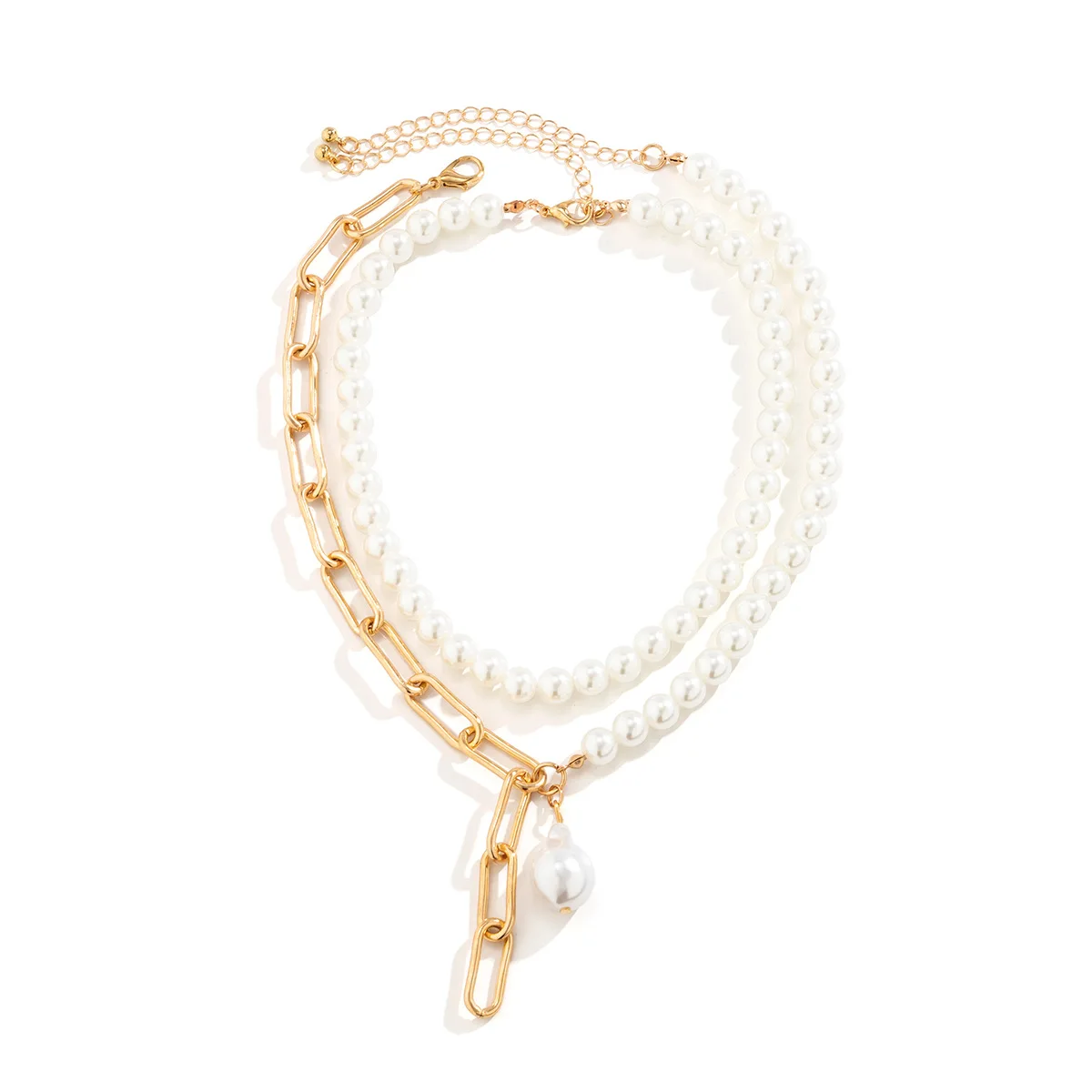 

Baroque Pearl Necklace Irregular Chain Clavicle For Women Wedding Party Jewelry
