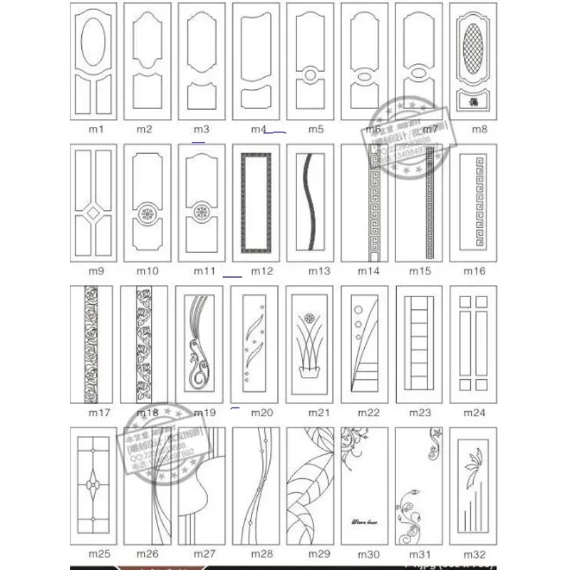 Ornamental Door Decor Design Collection - 192-Piece Vector Diagrams