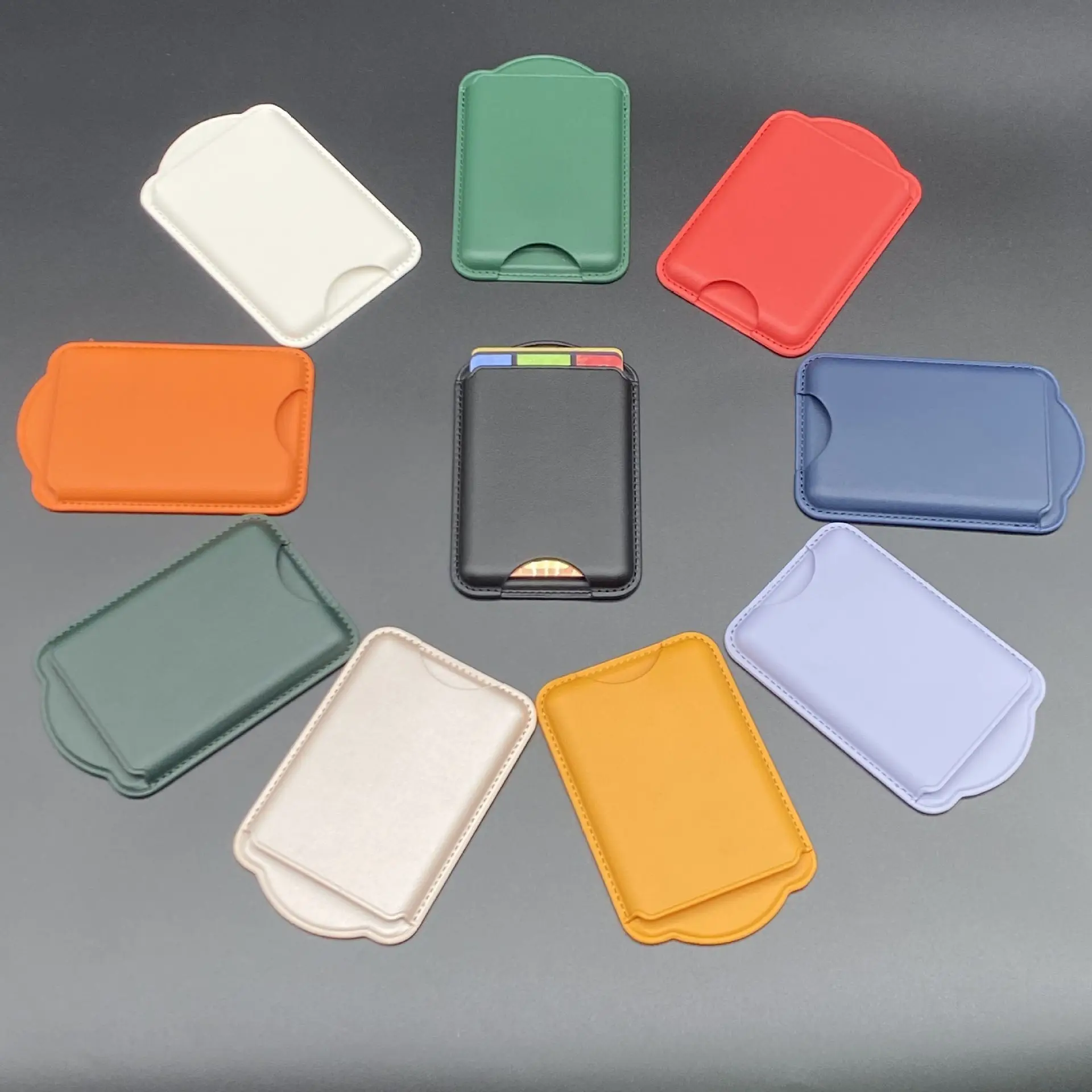 Scalloped Edge PU Leather Magnetic Card Holder Wallet with Hollow Cutout Design