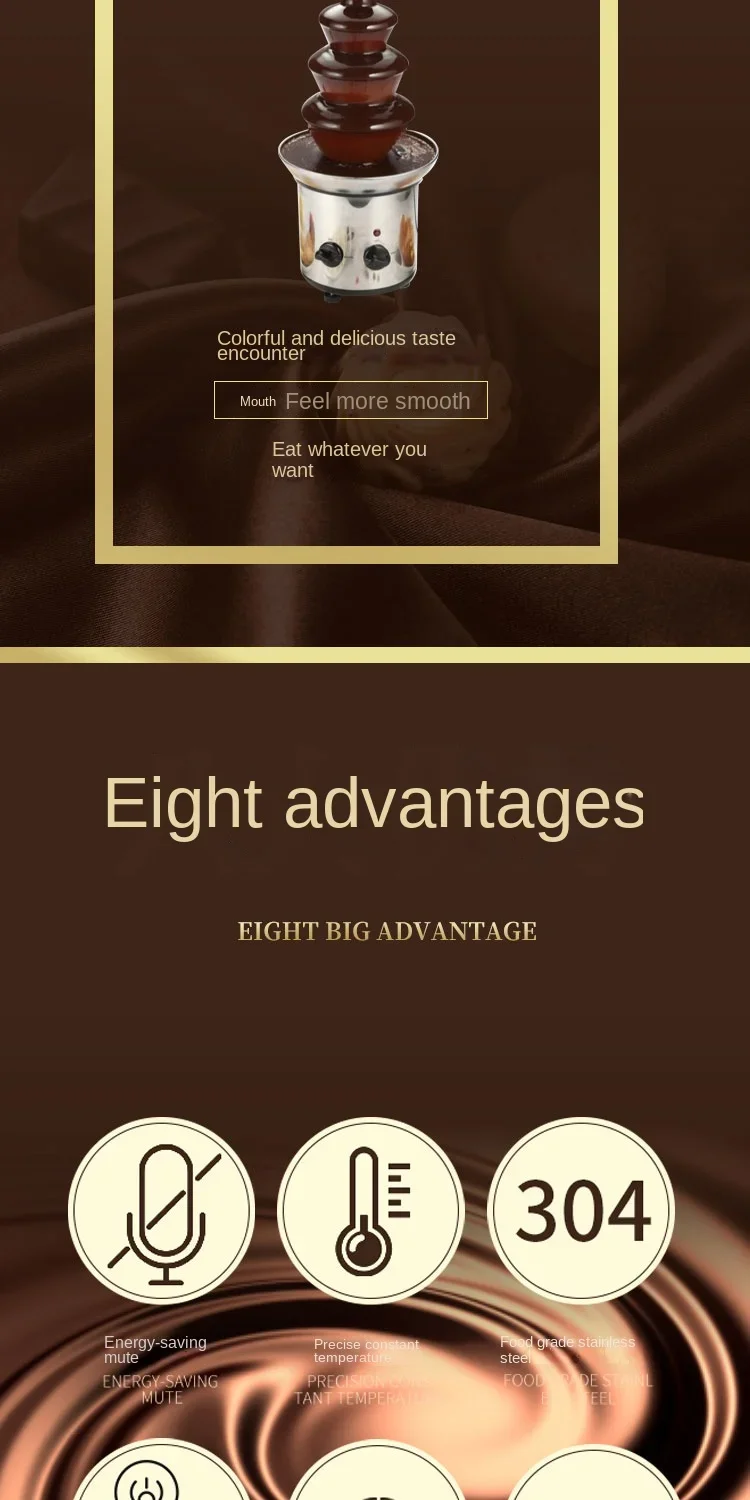 Description Picture 4 of item220V Professional Chocolate Fountain Machine with Four Tiers for Hotel Buffet and Party C