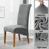 1 PC High Back XL Size Chair Cover Silver Fox Velvet Fabric Stretch Chair Covers For Home Dining Room Wedding Hotel Banquet 4