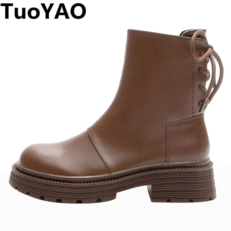 

Женские высокие кроссовки из натуральной воловьей кожи, ботильоны на шнуровке для весны и осени, массивные ботинки на плоской подошве 5 см, размер 40